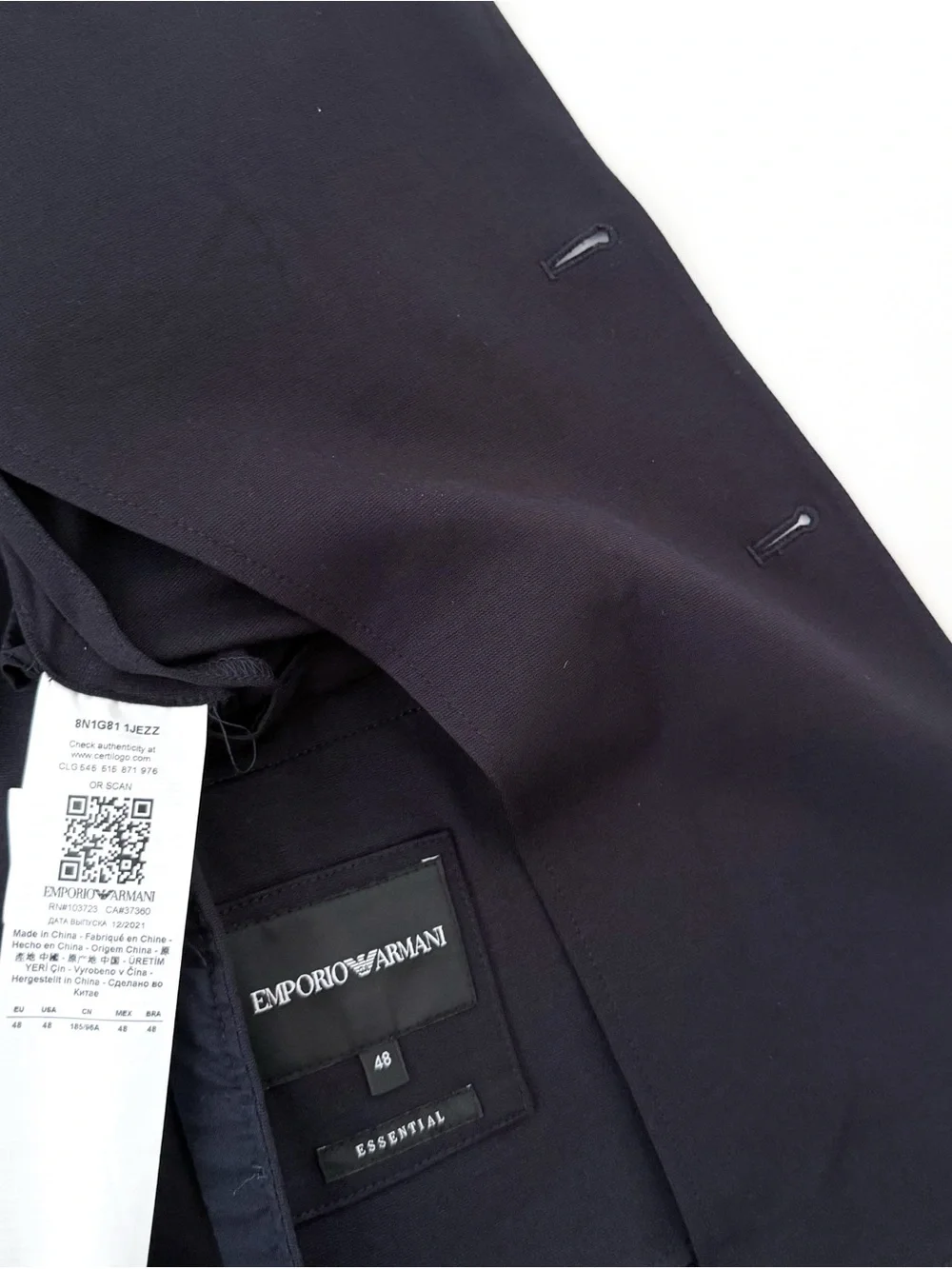 NEW Emporio Armani Navy Blue Stretch Italian Blazer Sport Coat 38R